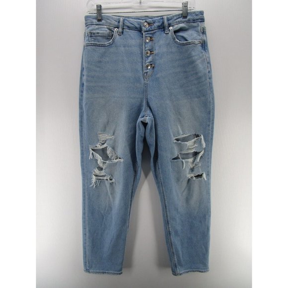 American Eagle Outfitters Denim - American Eagle Jeans 10 Curvy Mom Denim High Rise Ripped Grunge